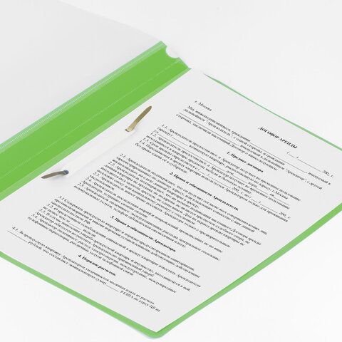 Скоросшиватель пластиковый BRAUBERG 10 шт., А4, 130/180 мкм, салатовый, 228674