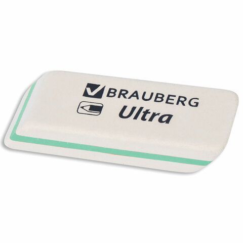 Ластик BRAUBERG &quot;Ultra&quot;, 50х14х8 мм, белый, детали ассорти, натуральный каучук, 228704