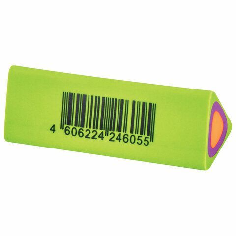 Ластик BRAUBERG 6 шт. &quot;Fruity S&quot;, 44х15х15 мм, цвет ассорти, треугольный, 228713