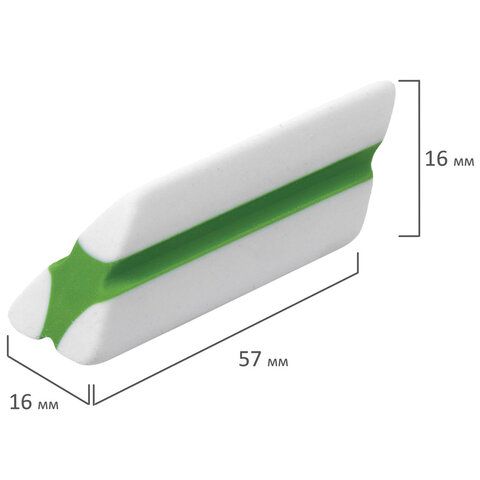 Ластик BRAUBERG 4 шт. &quot;Jet&quot;, 57х16х16 мм, цвет ассорти, треугольный, скошенные края, 228718