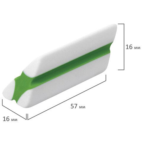 Ластик BRAUBERG &quot;Jet&quot;, 57х16х16 мм, цвет ассорти, треугольный, скошенные края, 228718
