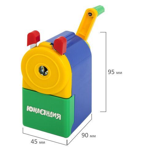 Точилка механическая ЮНЛАНДИЯ &quot;Светофор&quot;, металлический механизм, корпус голубой, 228766
