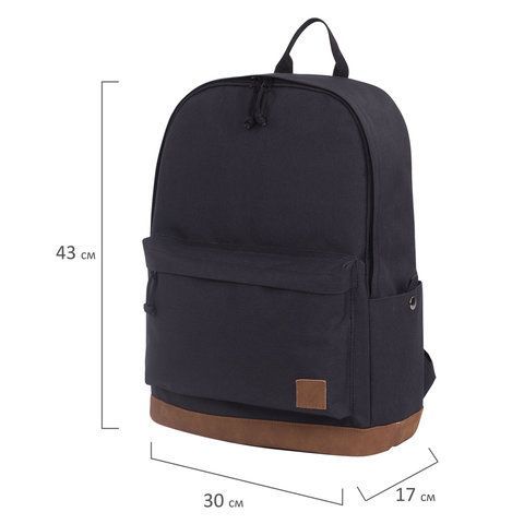 Рюкзак BRAUBERG URBAN универсальный, &quot;Black Melange2, черный, 43х30х17 см, 228841