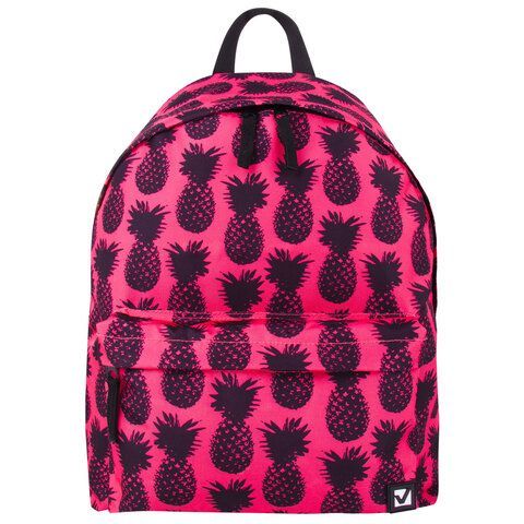 Рюкзак BRAUBERG СИТИ-ФОРМАТ универсальный, &quot;Ananas&quot;, розовый, 41х32х14 см, 228851