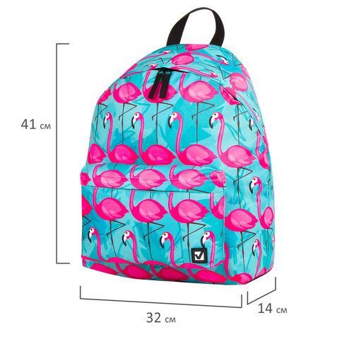 Рюкзак BRAUBERG СИТИ-ФОРМАТ универсальный, &quot;Flamingo&quot;, разноцветный, 41х32х14 см, 228854