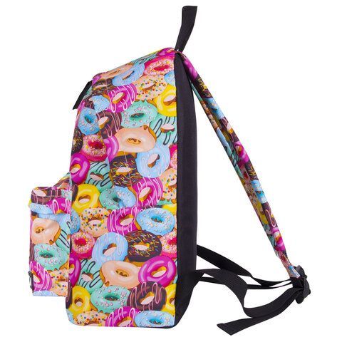 Рюкзак BRAUBERG СИТИ-ФОРМАТ универсальный, &quot;Donuts&quot;, разноцветный, 41х32х14 см, 228862