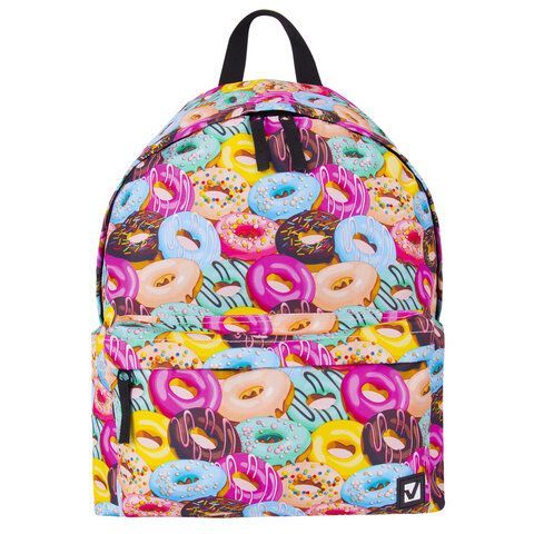 Рюкзак BRAUBERG СИТИ-ФОРМАТ универсальный, &quot;Donuts&quot;, разноцветный, 41х32х14 см, 228862
