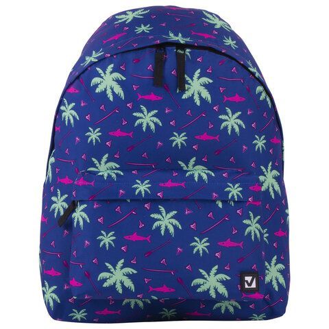 Рюкзак BRAUBERG СИТИ-ФОРМАТ универсальный, &quot;Palm trees&quot;, разноцветный, 41х32х14 см, 228864
