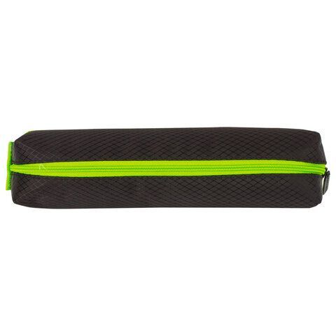 Пенал-косметичка BRAUBERG, мягкий, &quot;Black&amp;Bright&quot;, черно-зеленый, 21х5х5 см, 229005