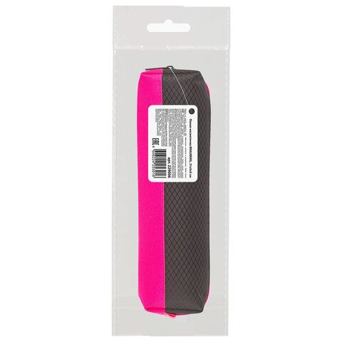 Пенал-косметичка BRAUBERG, мягкий, &quot;Black&amp;Bright&quot;, черно-розовый, 21х5х5 см, 229006