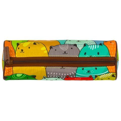 Пенал-тубус BRAUBERG, с эффектом Soft Touch, мягкий, &quot;Cats&quot;, 22х8 см, 229008