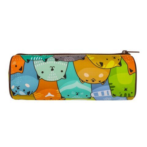 Пенал-тубус BRAUBERG, с эффектом Soft Touch, мягкий, &quot;Cats&quot;, 22х8 см, 229008