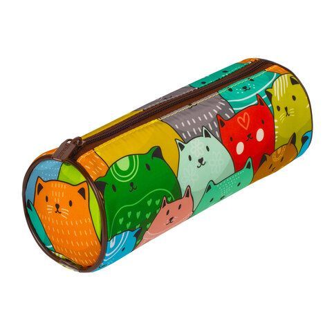 Пенал-тубус BRAUBERG, с эффектом Soft Touch, мягкий, &quot;Cats&quot;, 22х8 см, 229008