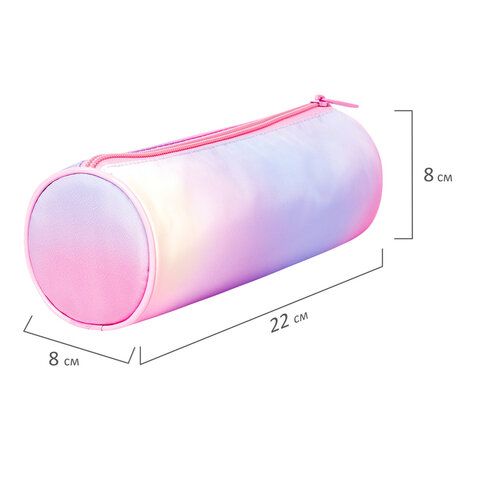 Пенал-тубус BRAUBERG, с эффектом Soft Touch, мягкий, &quot;Rainbow Cloud&quot;, 22х8 см, 229013