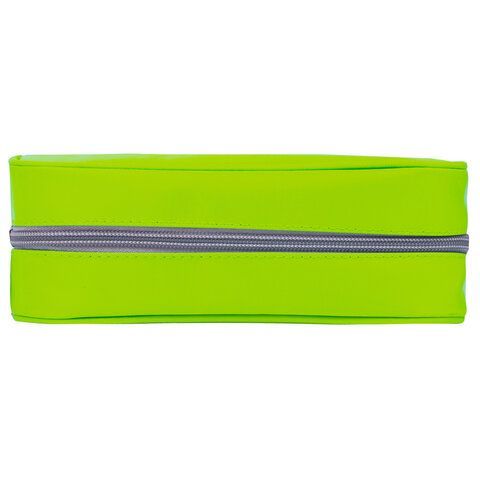 Пенал-косметичка BRAUBERG, мягкий, &quot;KING SIZE NEON GREEN&quot;, 20х8х9 см, 229020