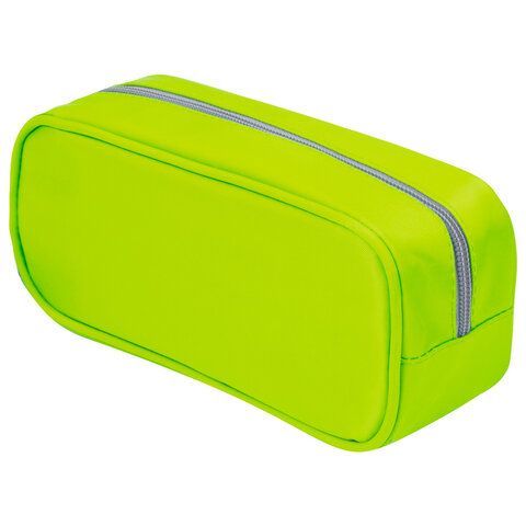 Пенал-косметичка BRAUBERG, мягкий, &quot;KING SIZE NEON GREEN&quot;, 20х8х9 см, 229020