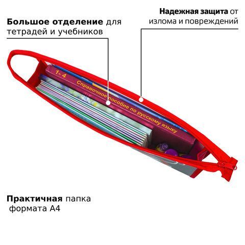Папка для тетрадей ЮНЛАНДИЯ А4, 1 отделение, пластик, на молнии, &quot;Sneakers&quot;, 229104