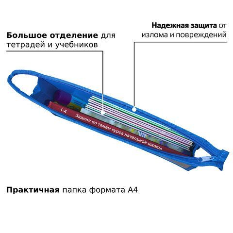Папка для тетрадей ЮНЛАНДИЯ А4, 1 отделение, пластик, молния сверху, &quot;Galactic traveller&quot;, 229105