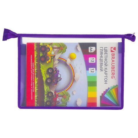 Папка для труда BRAUBERG А4, 2 отделения, пластик, молния сверху, органайзер, "Butterfly", 229133