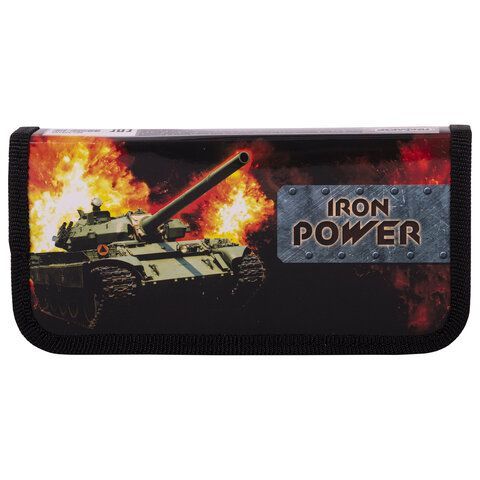 Пенал ПИФАГОР 3 шт., 1 отделение, ламинированный картон, 19х9 см, &quot;Iron Power&quot;, 229193
