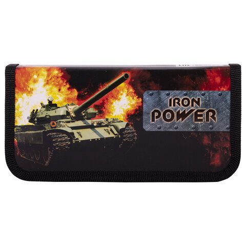 Пенал ПИФАГОР 3 шт., 1 отделение, ламинированный картон, 19х9 см, &quot;Iron Power&quot;, 229193