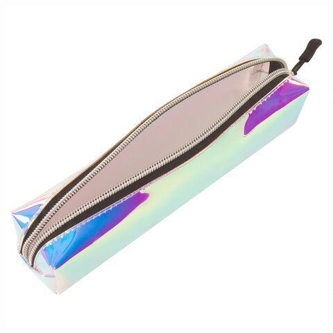Пенал-косметичка BRAUBERG прямоугольный, зеркальный, мягкий, &quot;Pearl&quot;, 21х5х5 см, 229248