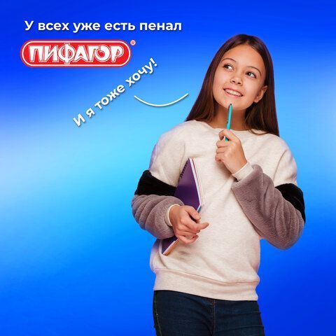 Пенал-косметичка ПИФАГОР, мягкий, &quot;UNICORN&quot;, прямоугольный, 20х7х4 см, 229265
