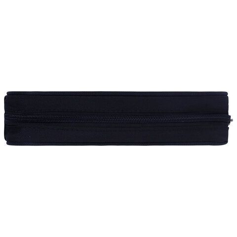 Пенал-косметичка BRAUBERG овальный, полиэстер, &quot;Black&quot;, 22х9х5 см, 229271