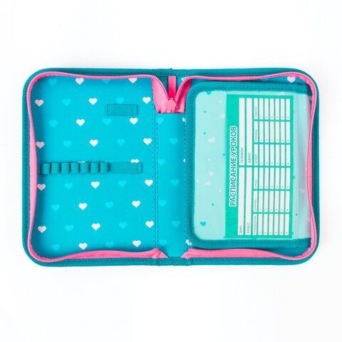 Пенал BRAUBERG, 1 отделение, 1 откидная планка, ткань, 20х14 см, "Girl", 229283