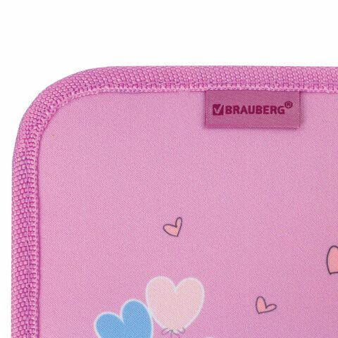 Пенал BRAUBERG, 1 отделение, 2 откидные планки, ткань, 20х14 см, &quot;Glam Girl&quot;, 229287
