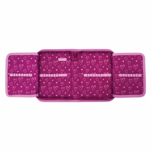 Пенал BRAUBERG, 1 отделение, 2 откидные планки, ткань, 20х14 см, &quot;Glam Girl&quot;, 229287