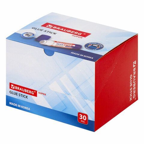 Клей-карандаш BRAUBERG 6 шт. SUPER, 8 г, ЮЖНАЯ КОРЕЯ, 229540