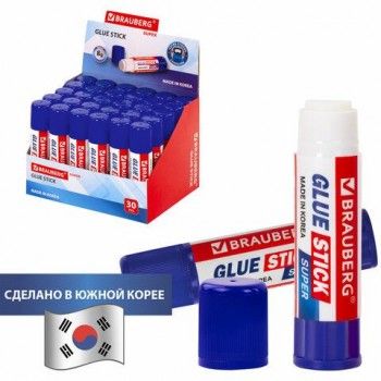 Клей-карандаш BRAUBERG 6 шт. SUPER, 8 г, ЮЖНАЯ КОРЕЯ, 229540