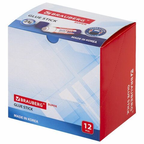 Клей-карандаш BRAUBERG 3 шт. SUPER, 21 г, ЮЖНАЯ КОРЕЯ, 229542