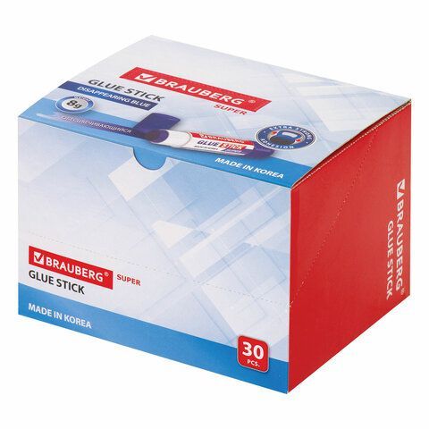 Клей-карандаш BRAUBERG 5 шт. SUPER, 8 г, обесцвечивающийся после высыхания, ЮЖНАЯ КОРЕЯ, 229544