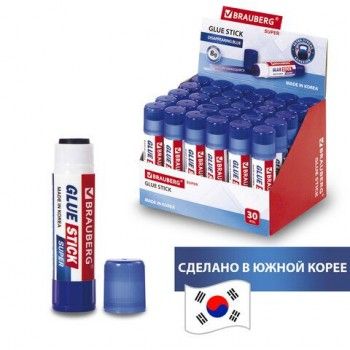 Клей-карандаш BRAUBERG 5 шт. SUPER, 8 г, обесцвечивающийся после высыхания, ЮЖНАЯ КОРЕЯ, 229544