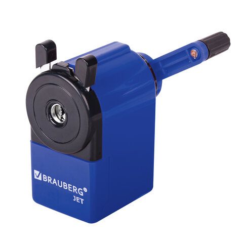 Точилка механическая BRAUBERG &quot;JET&quot;, металлический механизм, корпус синий, 229570