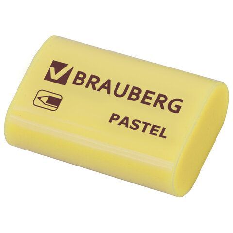 Ластик BRAUBERG 36 шт. &quot;Pastel&quot;, 37х24х11мм, ассорти пастельных цветов, экологичный ПВХ, 229582