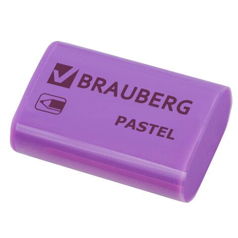 Ластик BRAUBERG 36 шт. &quot;Pastel&quot;, 37х24х11мм, ассорти пастельных цветов, экологичный ПВХ, 229582