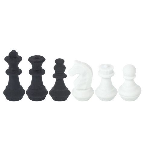 Ластики фигурные ЮНЛАНДИЯ &quot;Шахматы&quot; НАБОР 6 шт., черно-белые, 229593.