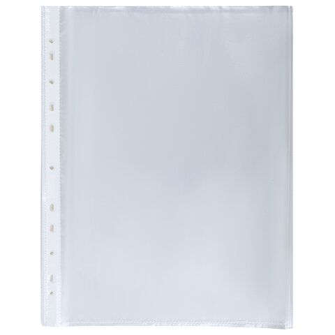 Папки-файлы перфорированные А4 BRAUBERG &quot;STANDARD&quot;, КОМПЛЕКТ 100 шт., гладкие, 40 мкм, 229661