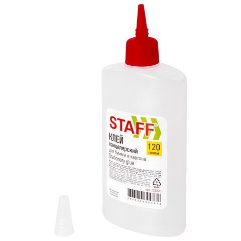 Клей канцелярский STAFF 3 шт. для бумаги, картона, 120 г, 229826