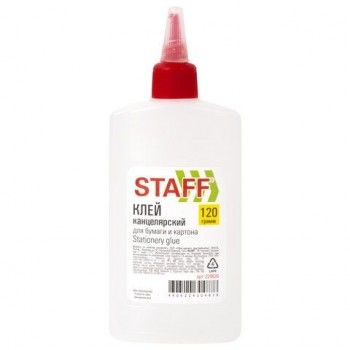 Клей канцелярский STAFF 3 шт. для бумаги, картона, 120 г, 229826