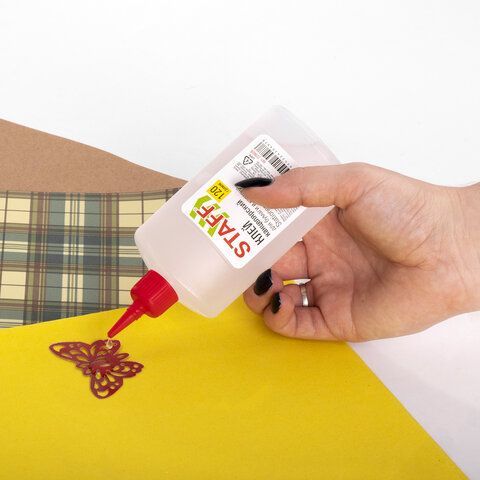 Клей канцелярский STAFF 3 шт. для бумаги, картона, 120 г, 229826