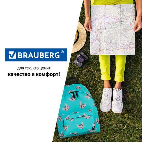 Рюкзак BRAUBERG СИТИ-ФОРМАТ универсальный, &quot;Cats&quot;, голубой, 41х32х14 см, 229881