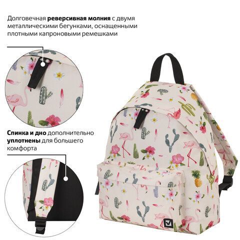 Рюкзак BRAUBERG СИТИ-ФОРМАТ универсальный, &quot;Tropics&quot;, разноцветный, 41х32х14 см, 229882