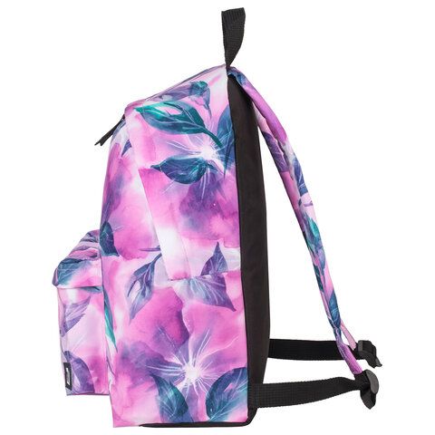 Рюкзак BRAUBERG СИТИ-ФОРМАТ универсальный, &quot;Flowers&quot;, разноцветный, 41х32х14 см, 229884
