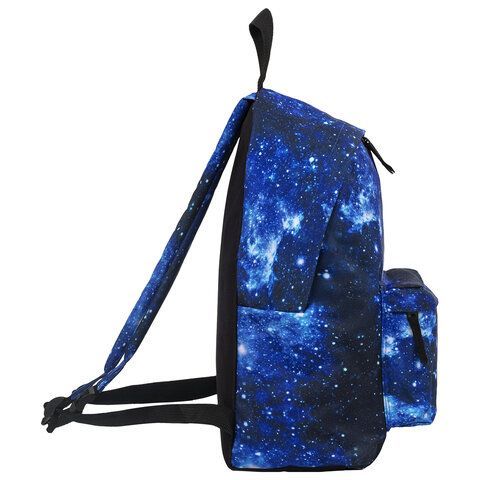 Рюкзак BRAUBERG СИТИ-ФОРМАТ универсальный, &quot;Space&quot;, синий, 41х32х14 см, 229885