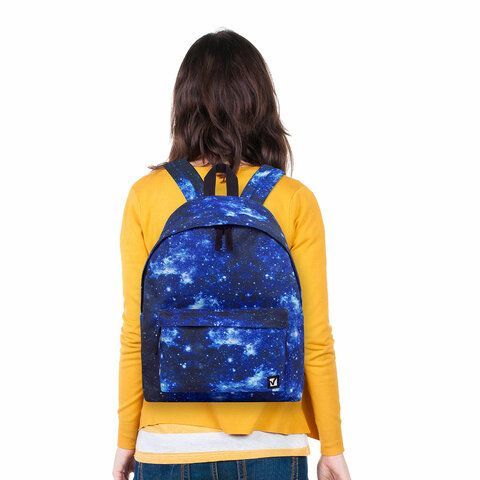 Рюкзак BRAUBERG СИТИ-ФОРМАТ универсальный, &quot;Space&quot;, синий, 41х32х14 см, 229885