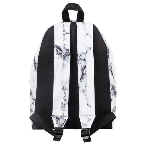 Рюкзак BRAUBERG СИТИ-ФОРМАТ универсальный, &quot;White marble&quot;, бело-черный, 41х32х14 см, 229886